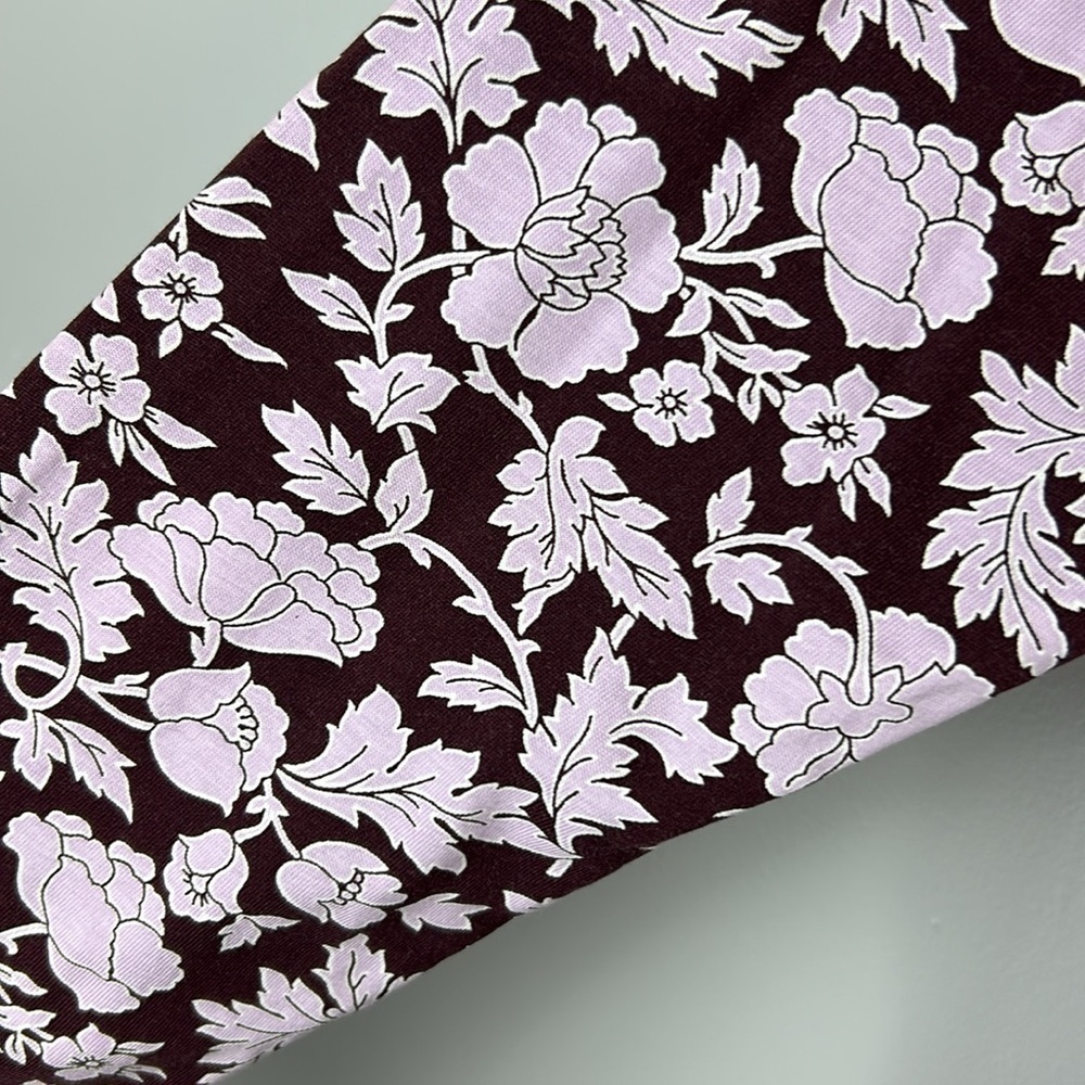Lands' End Relaxed Fit Floral Cotton Long Sleeve Tee Large Petite Purple Lilac - Picture 6 of 11